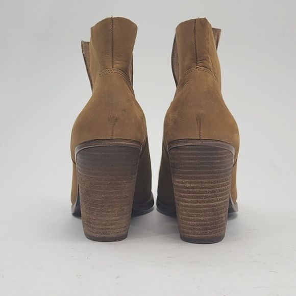 Vince Camuto Ankle Boots Brown Suede Women's 10 High 3.5" Wooden Heel Bootie - Picture 13 of 16